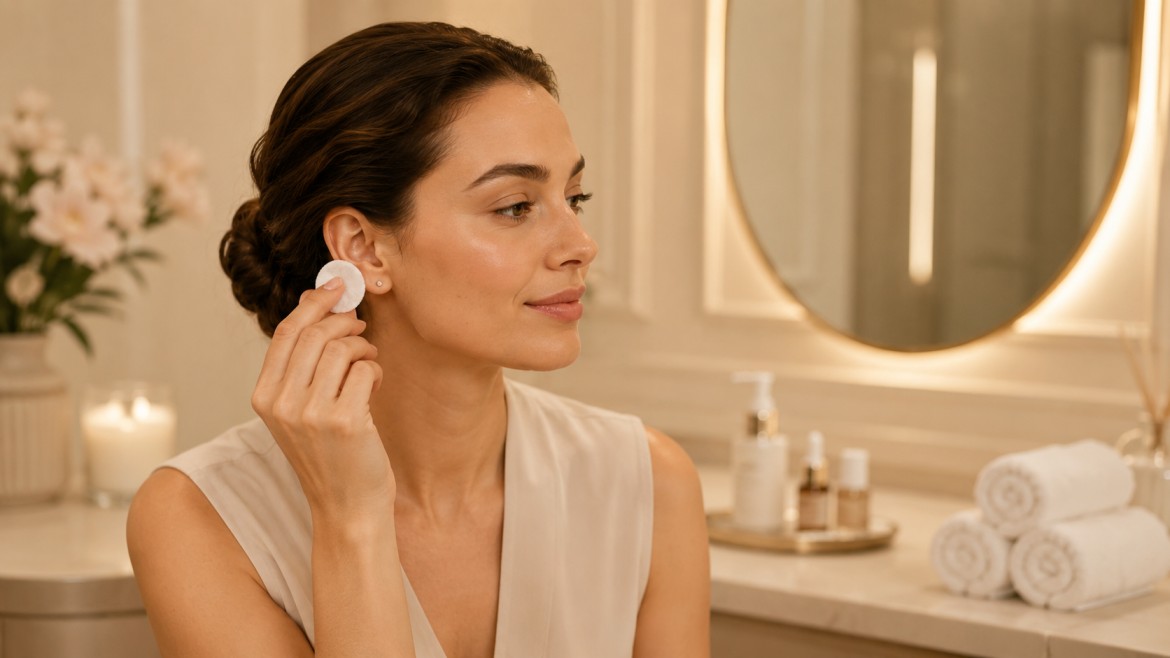 Ear piercing aftercare guide showing proper care for a new ear piercing