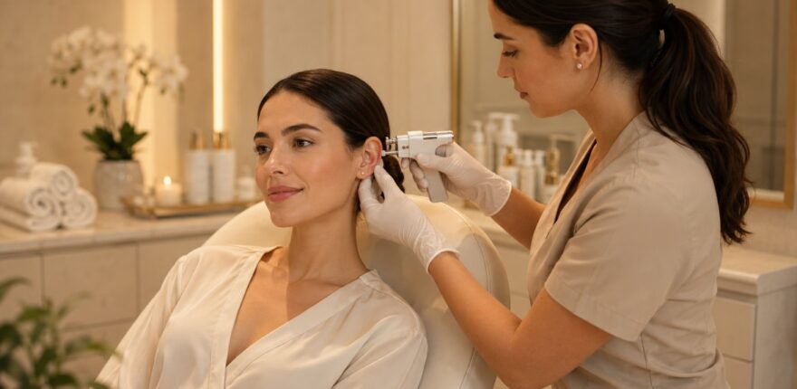 Professional ear piercing in Banstead at Si Belle Beauty